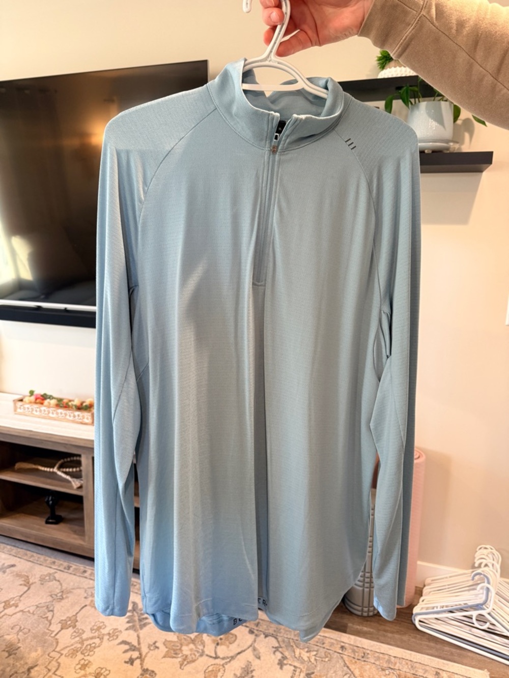 lululemon athletica Light Blue Hooded Quarter-Zip Top